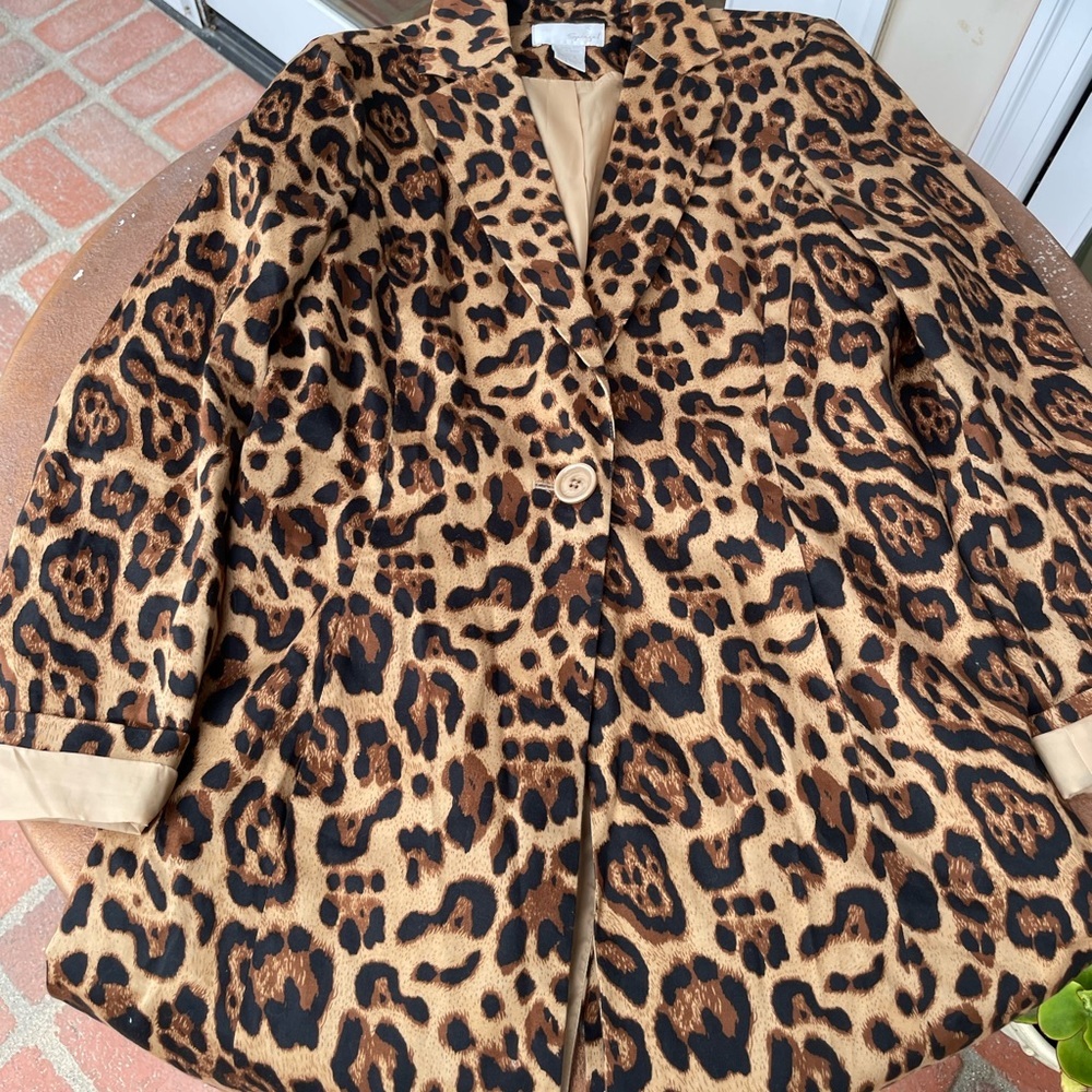 Vintage Spiegel Wome Cheetah Coat Long Jacket Lined Size 8